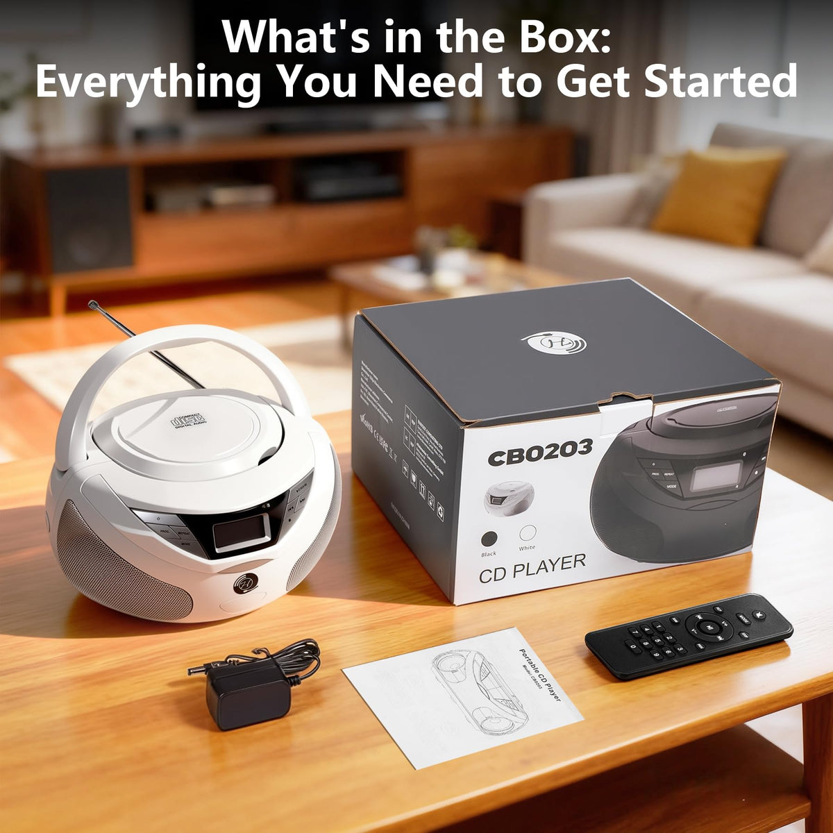 Herneum next to coffee mug showing compact size and effortless room-to-room transport