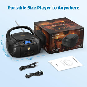 Hernpark boombox playing outdoors on picnic table illustrating portable music for gatherings