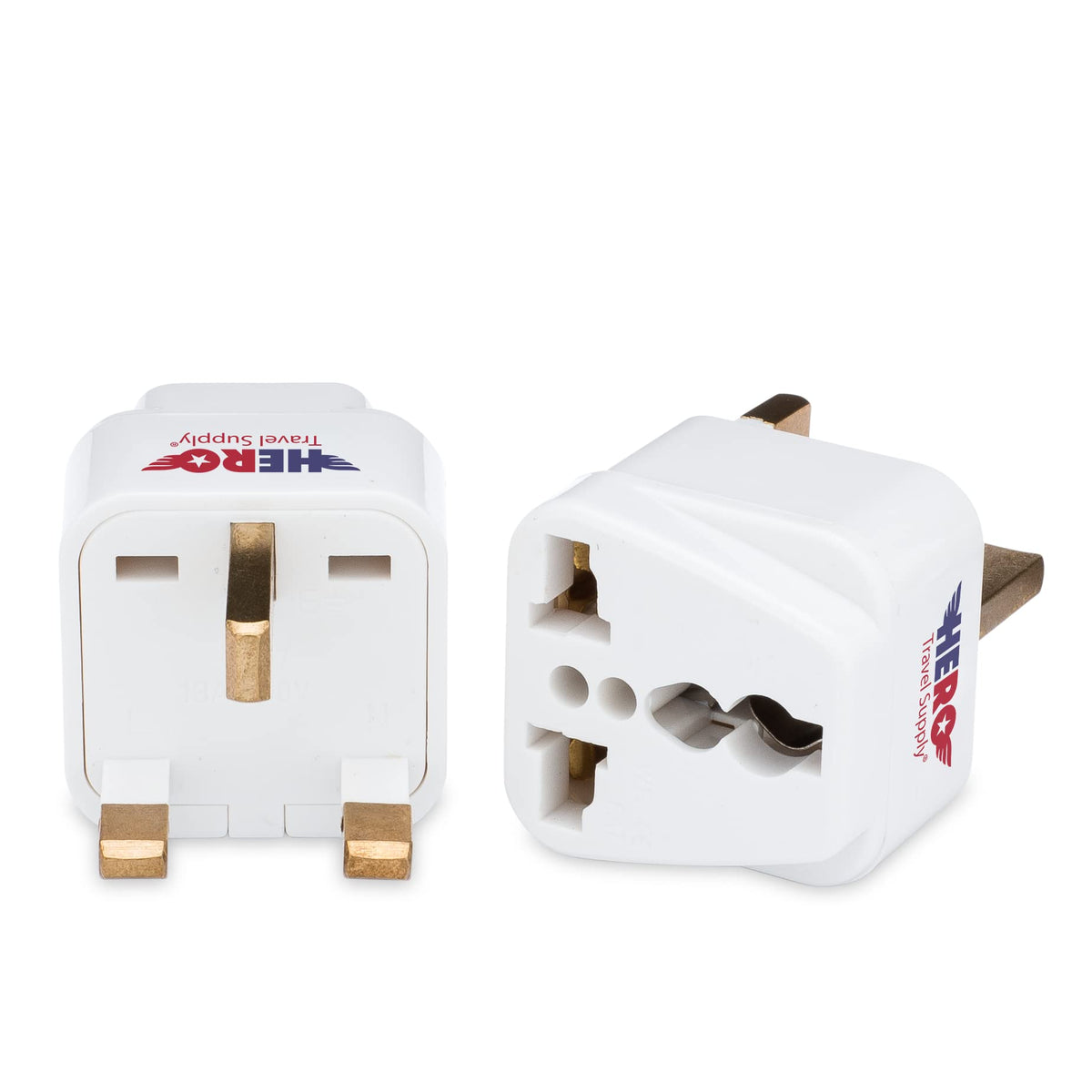 Hero Travel Supply UK adapter in its travel pack for easy packing.
