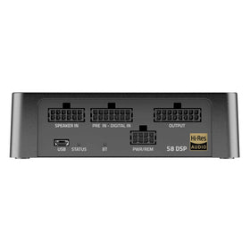 Hertz SPL Show S8 DSP connection ports highlight flexible I/O for versatile installations.