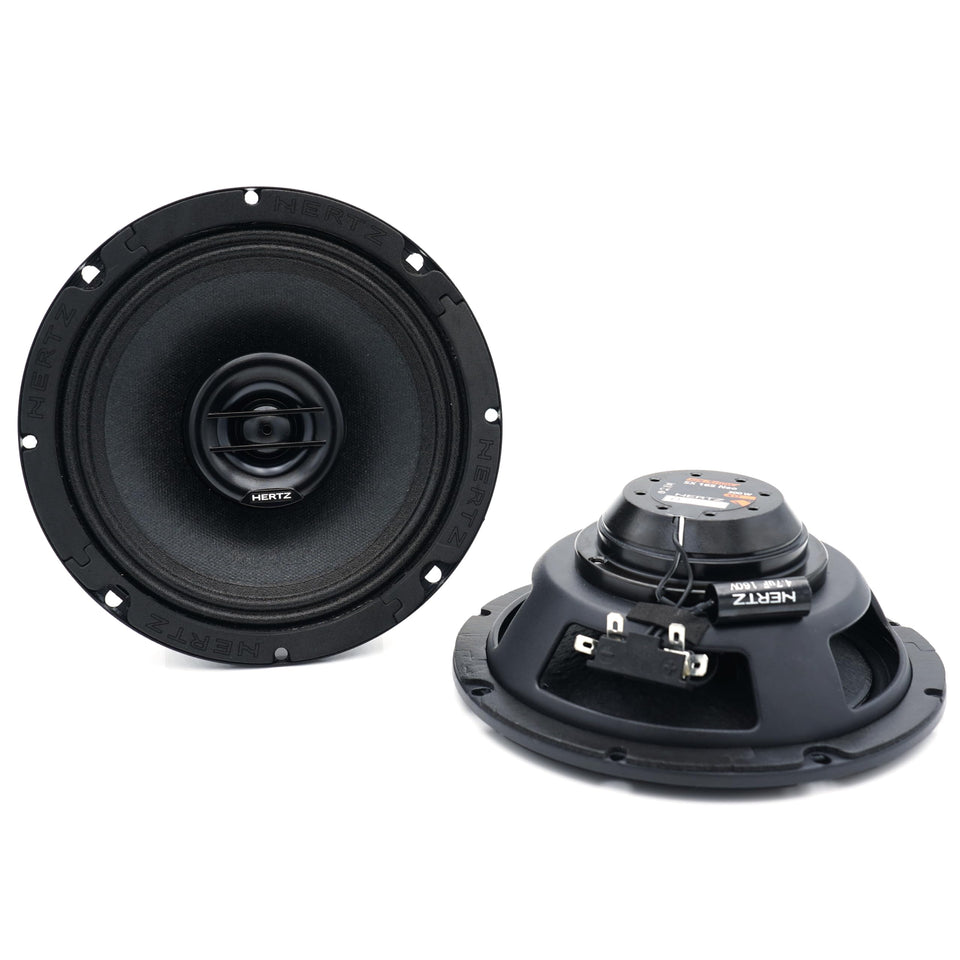 HERTZ SX-165-NEO 6.5-inch coaxial speaker highlights compact neodymium magnet for efficient power handling.