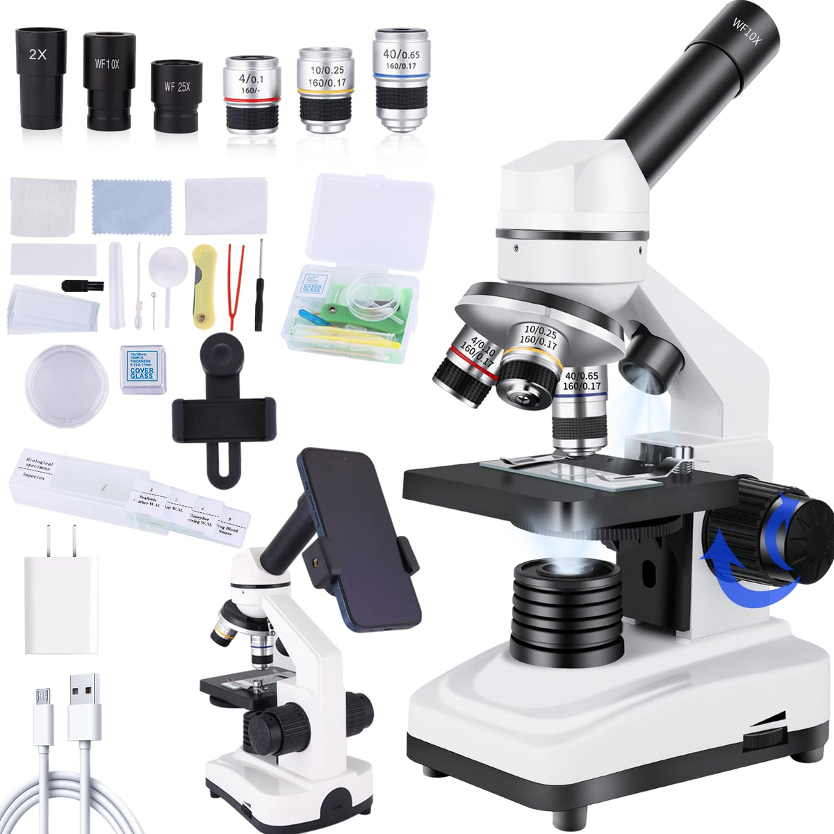Herwicm Microscope with a 360° rotating head for flexible viewing angles.