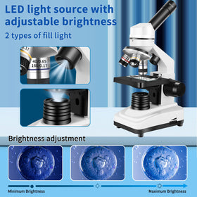 Herwicm Microscope coarse and fine focus knobs enable precise tuning.