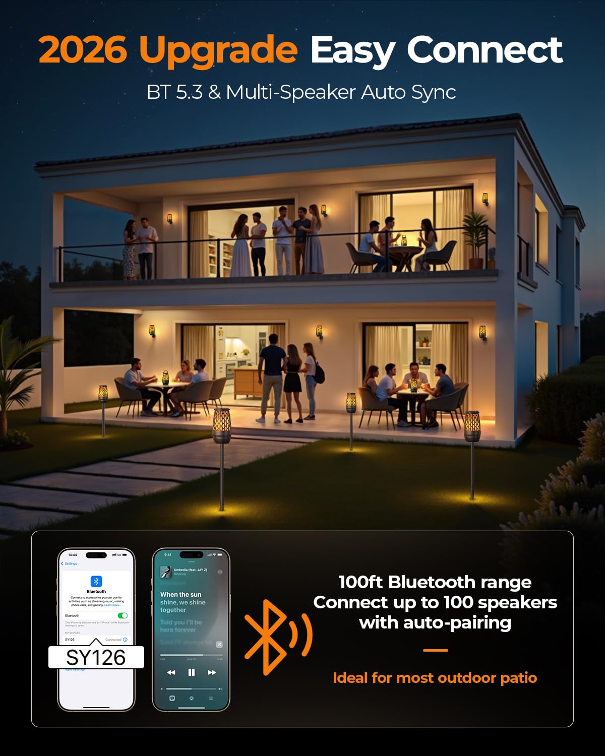 Hesontec battery life for hours of play during backyard parties and camping