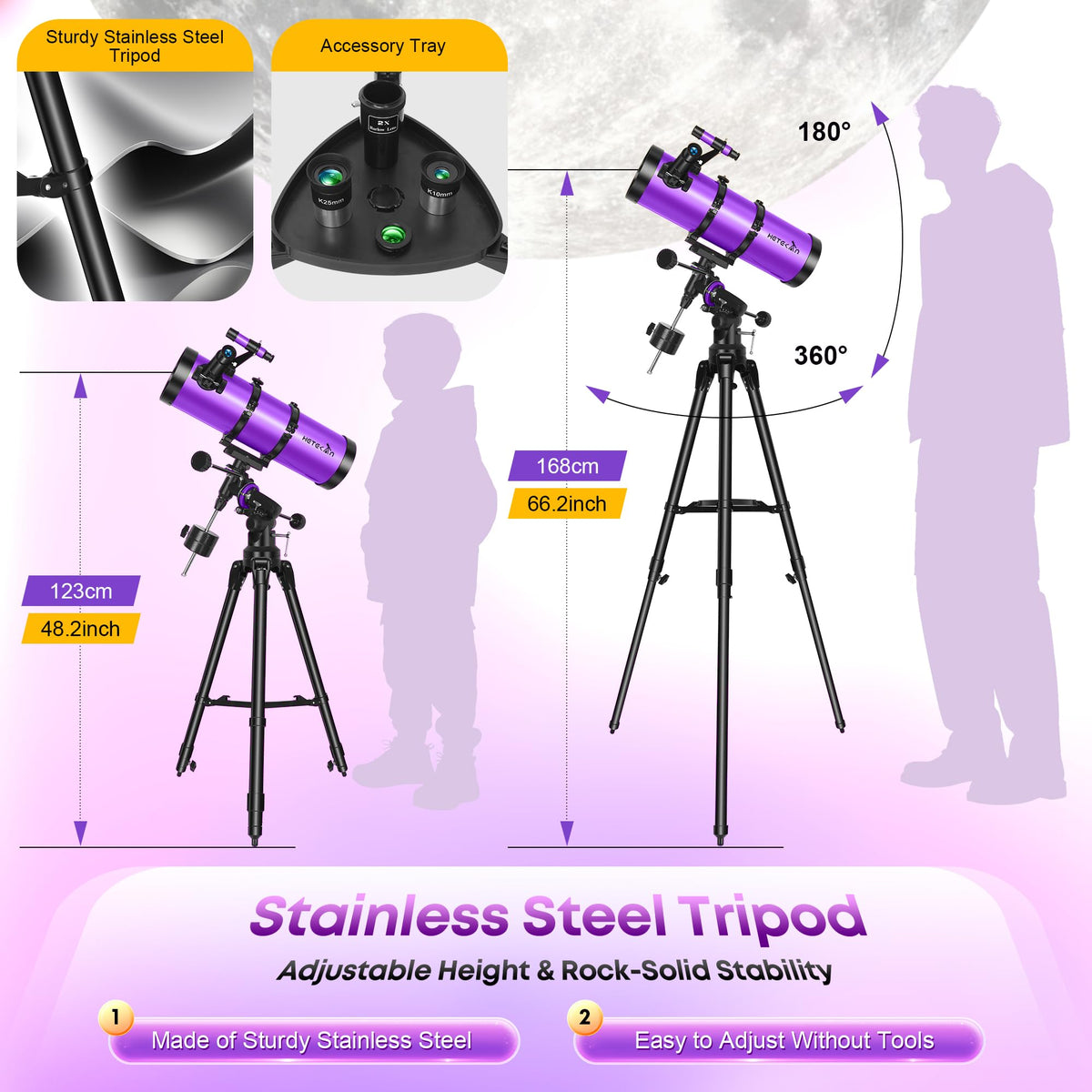 HETEKAN telescope moon filter reduces glare for comfortable lunar observing