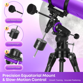 HETEKAN telescope sturdy tripod offers stable viewing at multiple heights