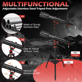 HETEKAN 3x Barlow lens expands magnification for distant celestial targets.