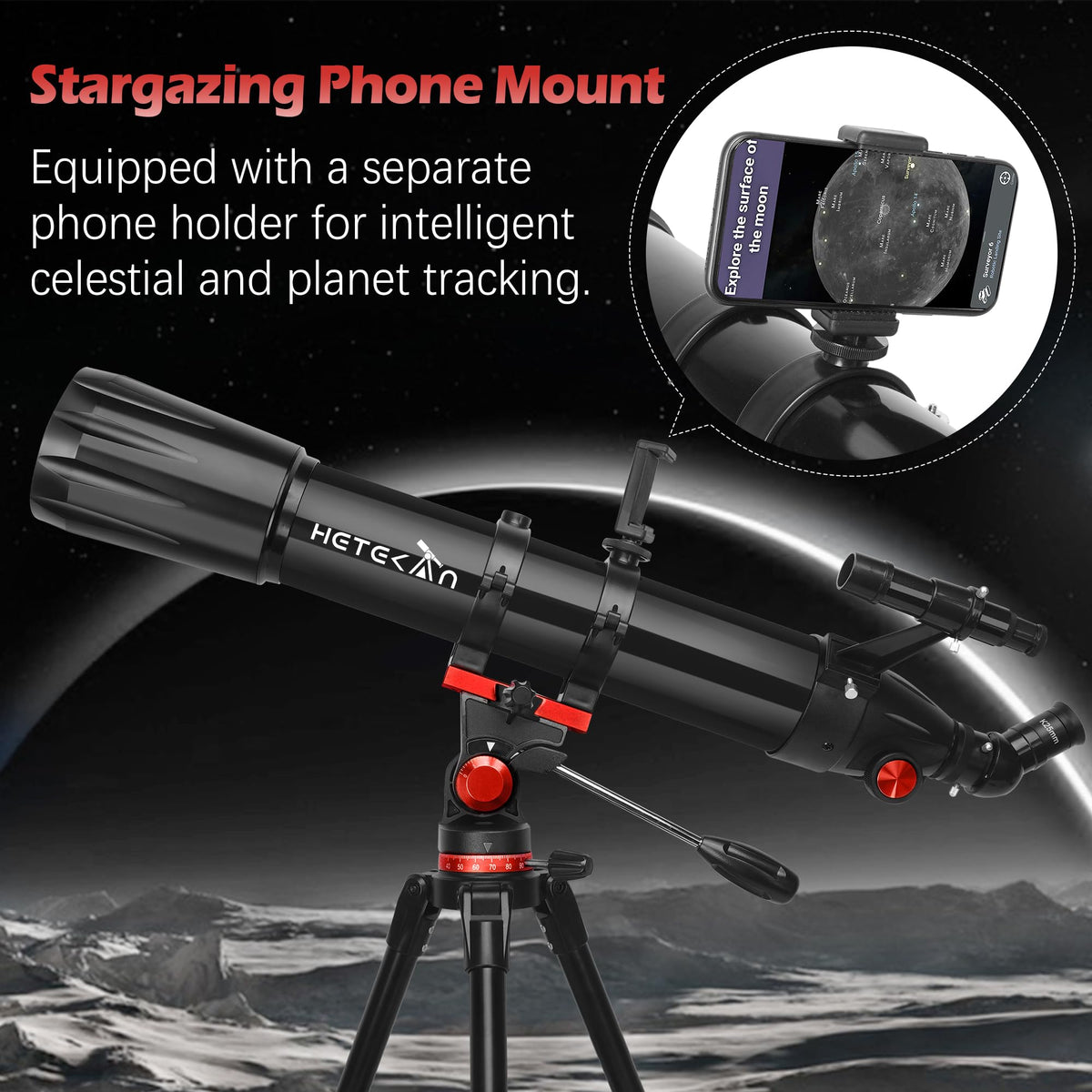 HETEKAN finder scope 5x24 helps quickly locate objects in the night sky.