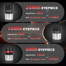 HETEKAN ocular lenses 36x-450x provide versatile magnification for exploration.