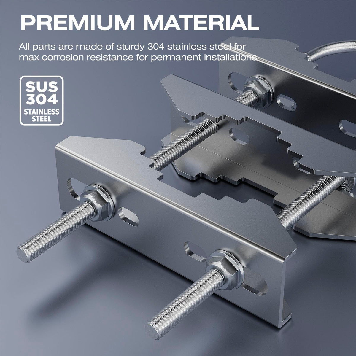 HEVIDUBANA two 8-inch thread rods included for adjustable installation height.