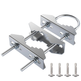 HEVIDUBANA heavy-duty pole-to-pole mount in stainless steel for durable antenna setup.