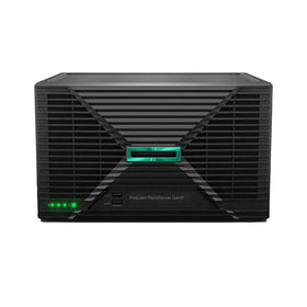 HPE ProLiant MicroServer Gen11 front view showing compact office suitability