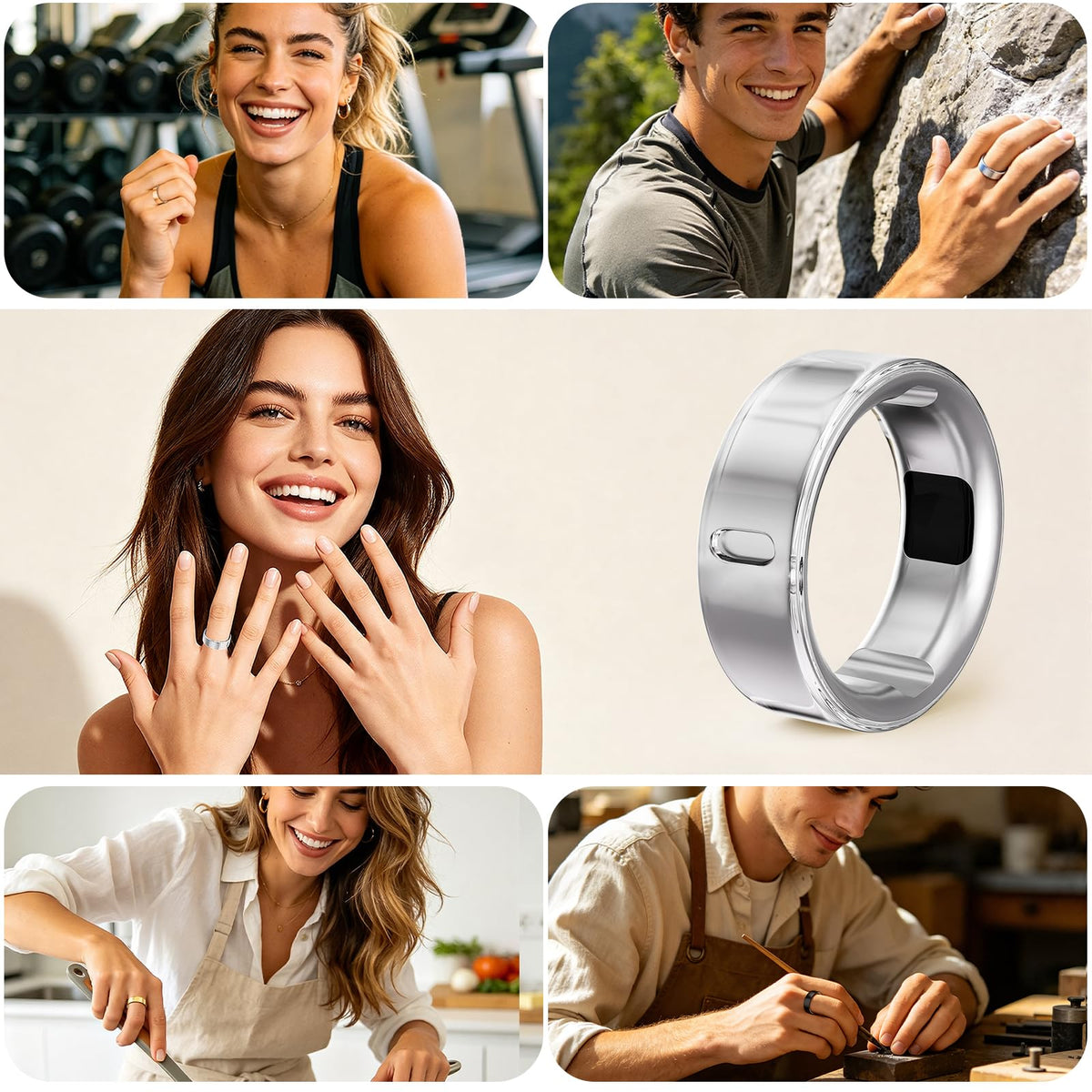 Hexasider protects the ring while keeping charging sensor accessible.