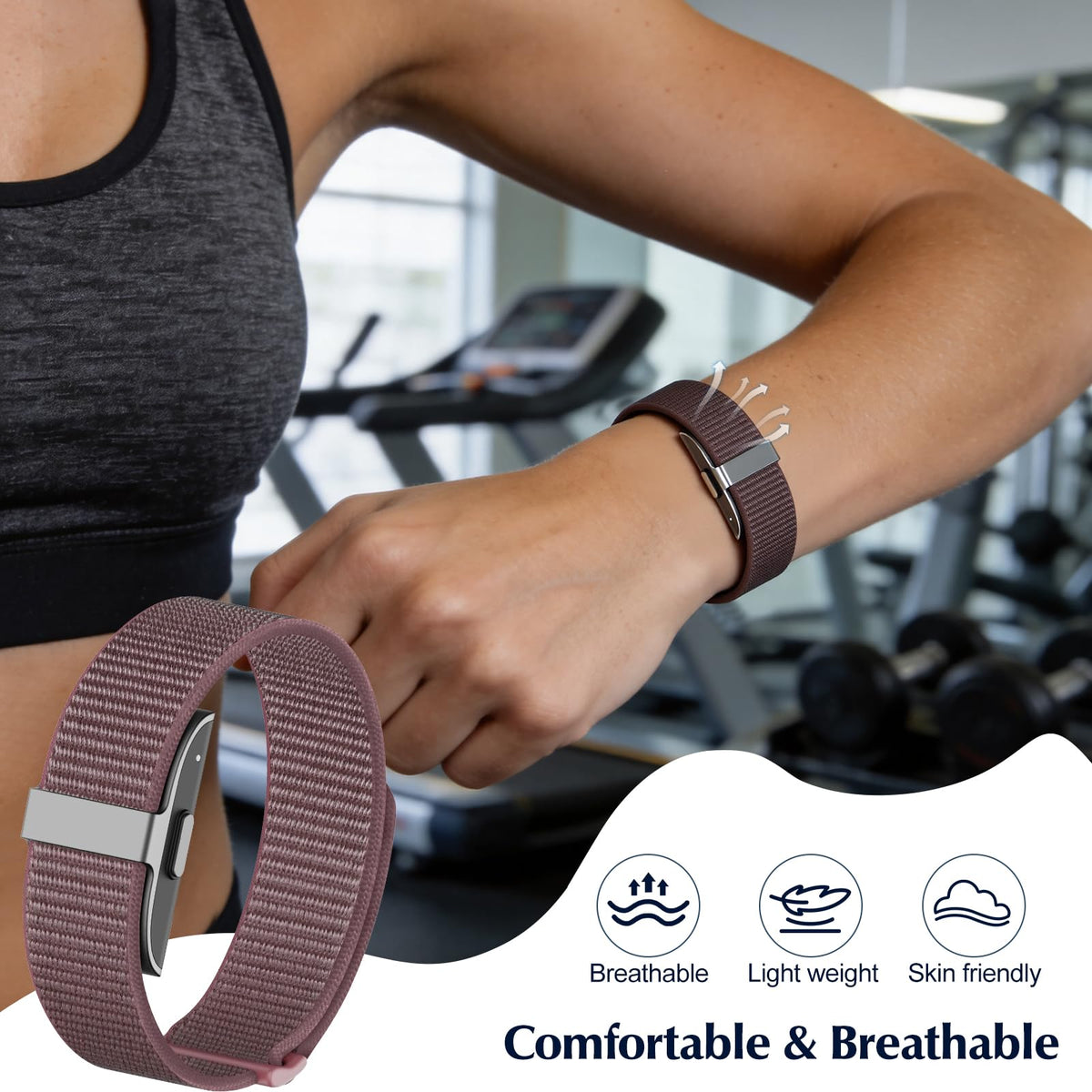 Hexasider Hume Band nylon strap with hook-loop adjustment for a secure, customizable fit.