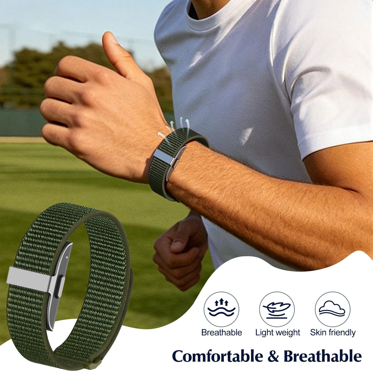 Hexasider Hume band strap tool-free install for quick swaps.