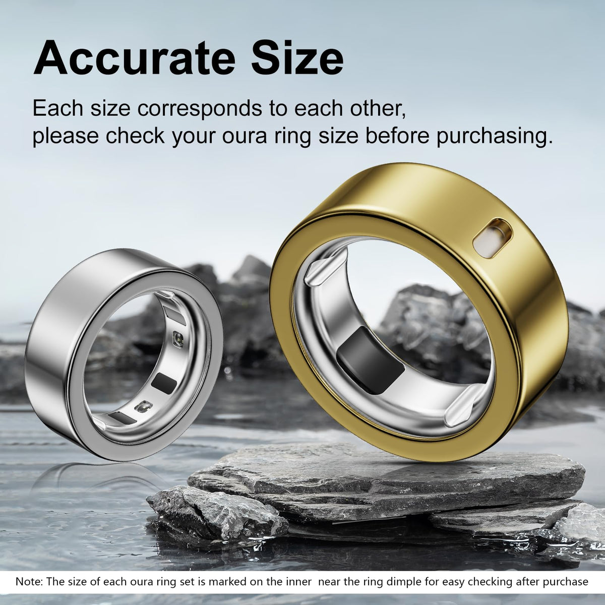 Hexasider Oura Gen3/4 ring cover in gold finish adds luxury and protection.