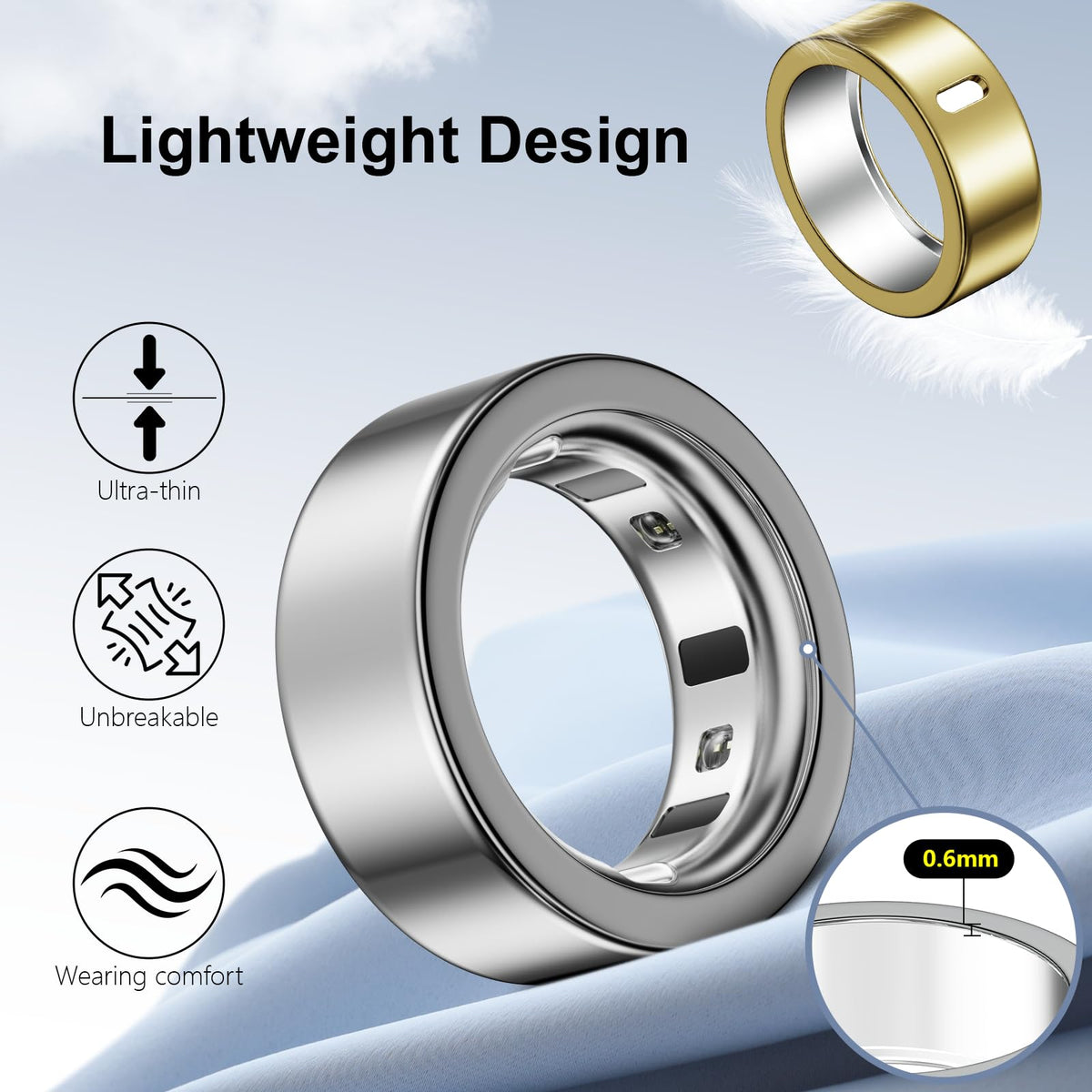 Hexasider Oura ring cover rose gold finish pairs fashion with protection.