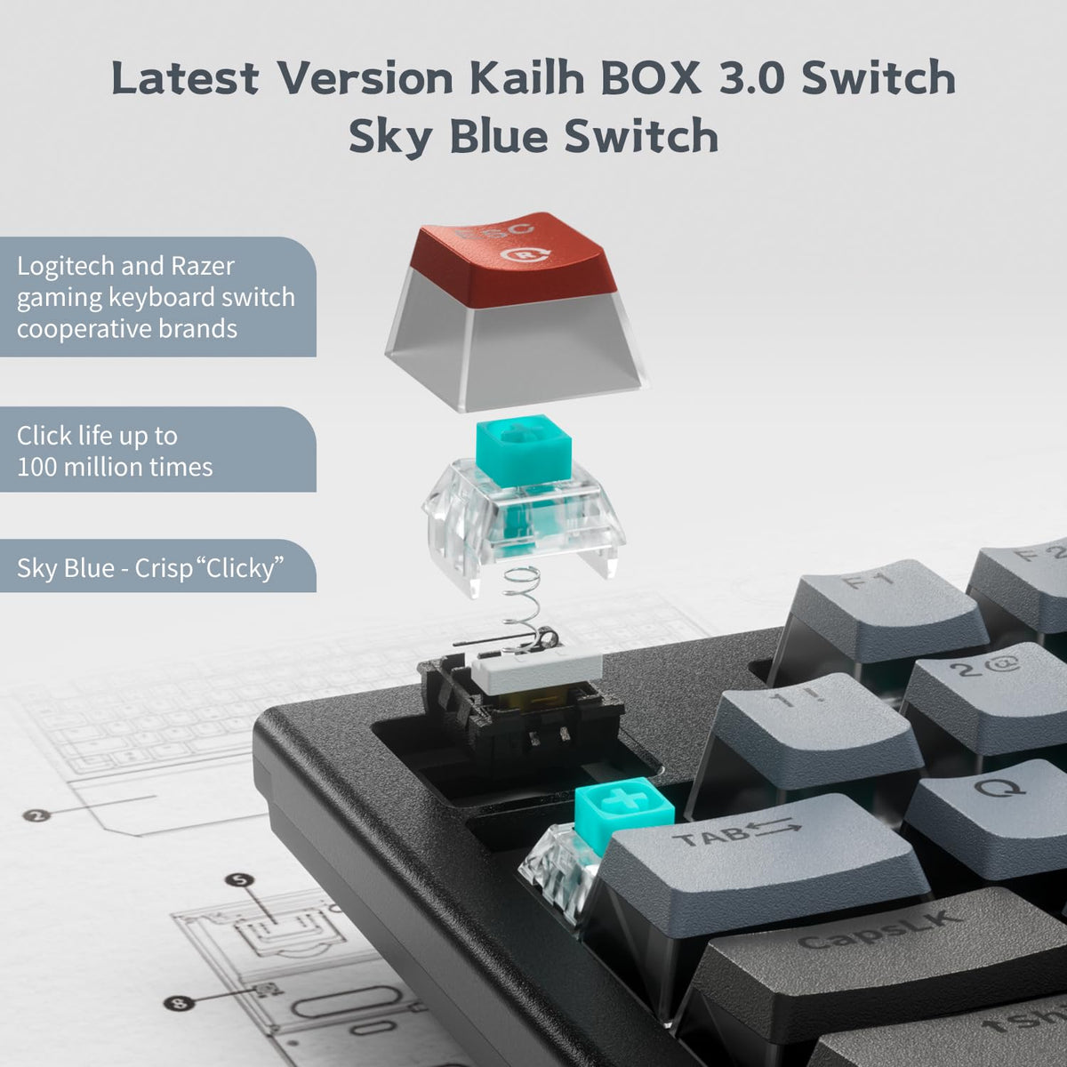 Hexgears X5 with NKRO for precise key registration during fast inputs
