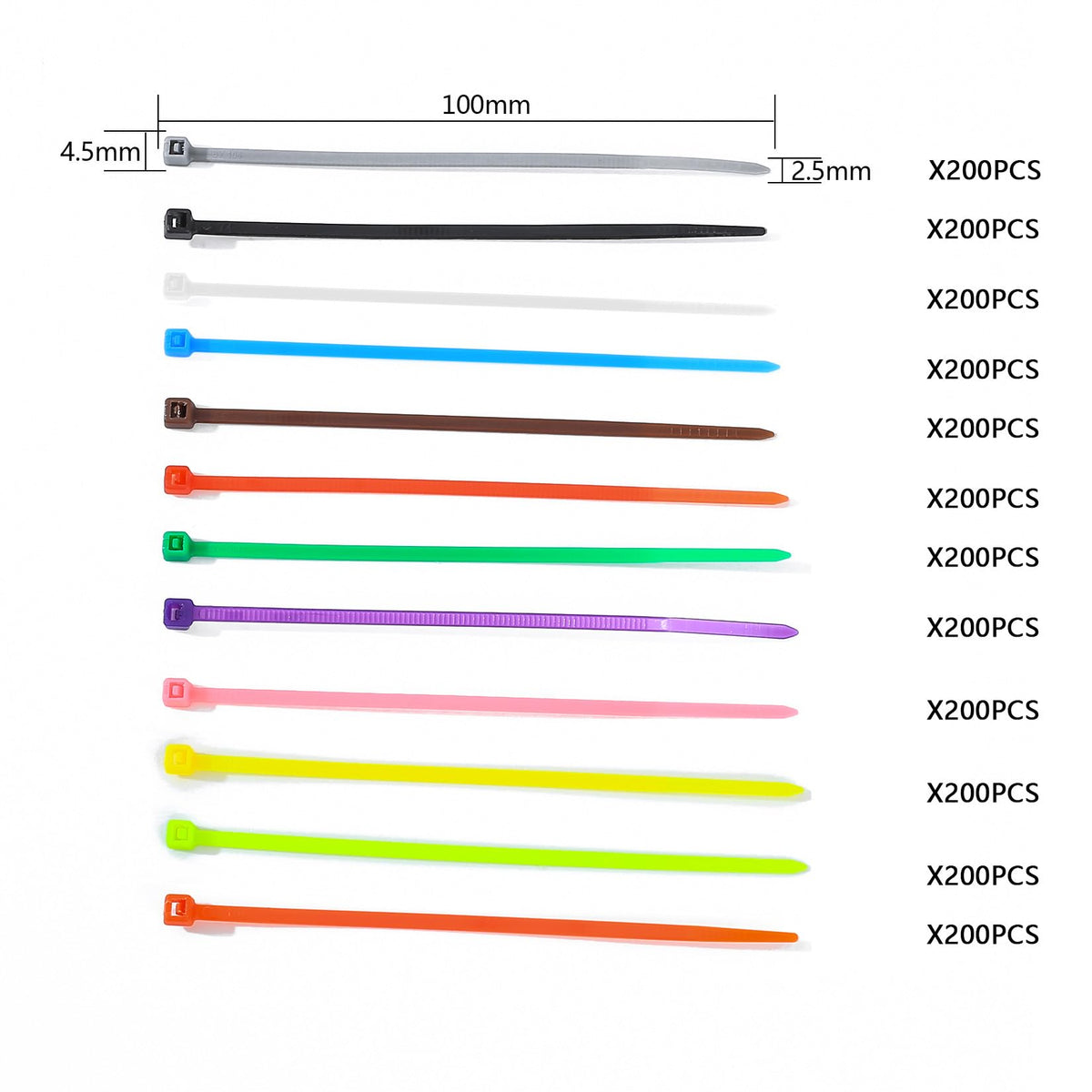 HexinYigjly nylon zip ties 12-color set eases multi-item labeling and routing