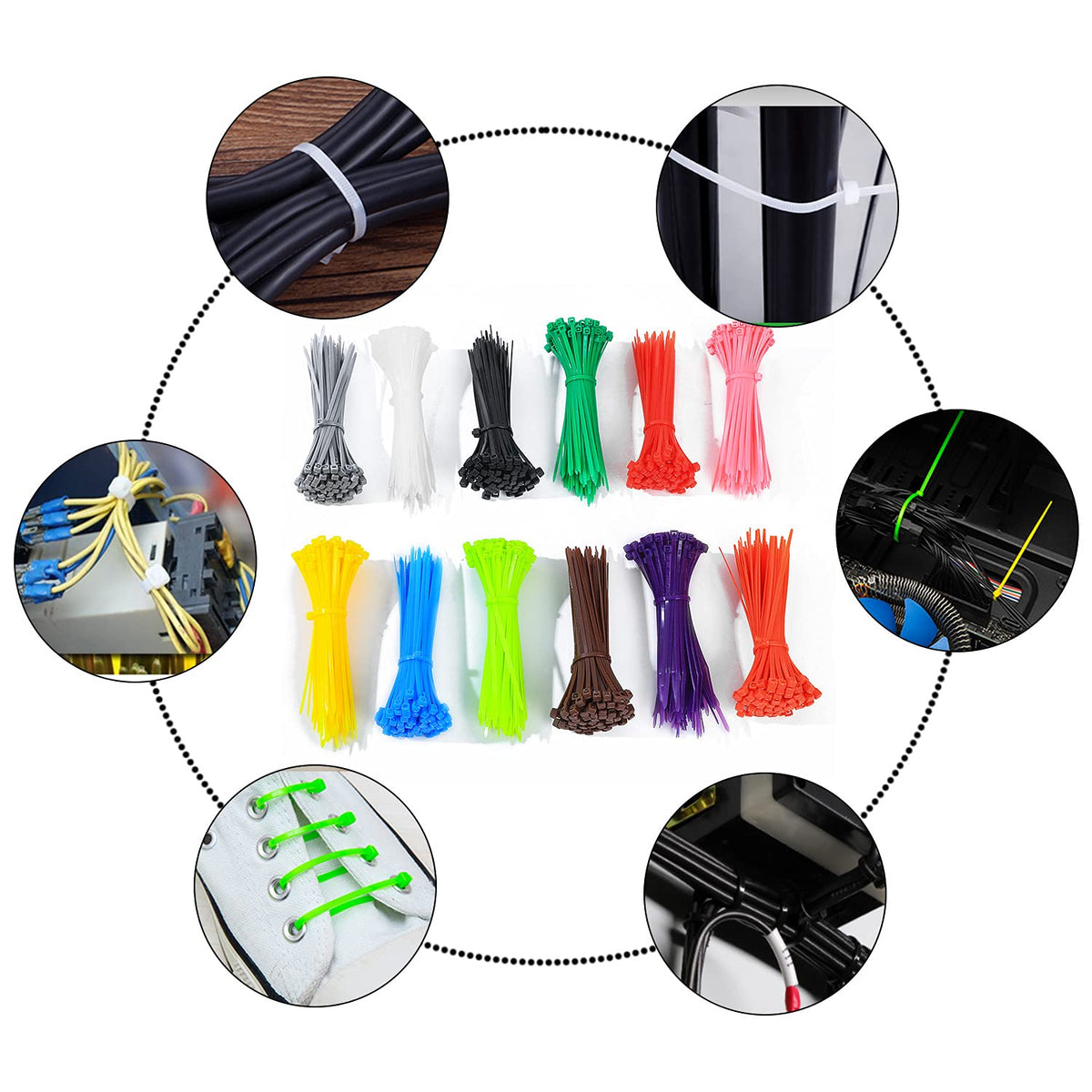 HexinYigjly bulk zip ties 2400-pack for large-scale projects