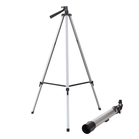 HEY! PLAY! telescope in backyard use with person observing demonstrating portability