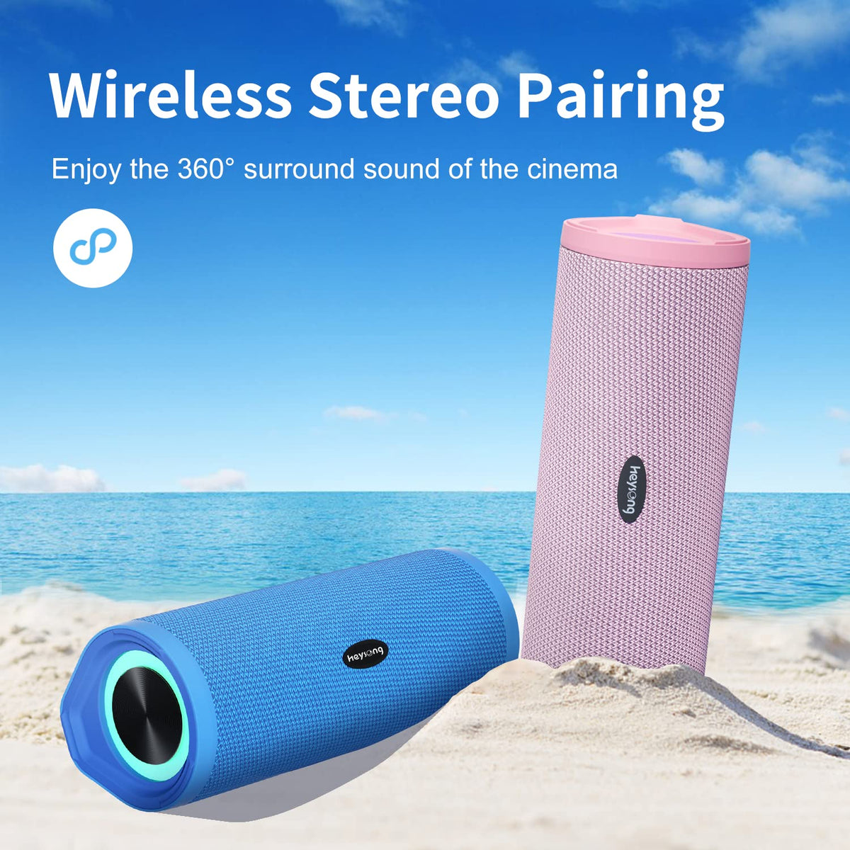 HEYSONG floating in a pool, IPX7 waterproof protection for water use