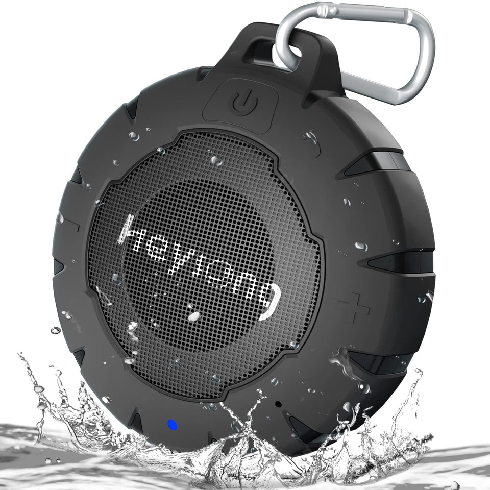 HEYSONG front view showing controls and waterproof design for reliable music