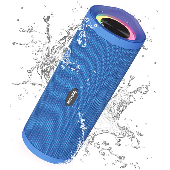 HEYSONG front view showing speaker grille and blue finish, durable outdoor sound