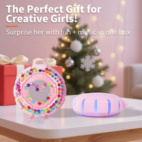 HEYSONG hands applying stickers to speaker, fun DIY decoration activity