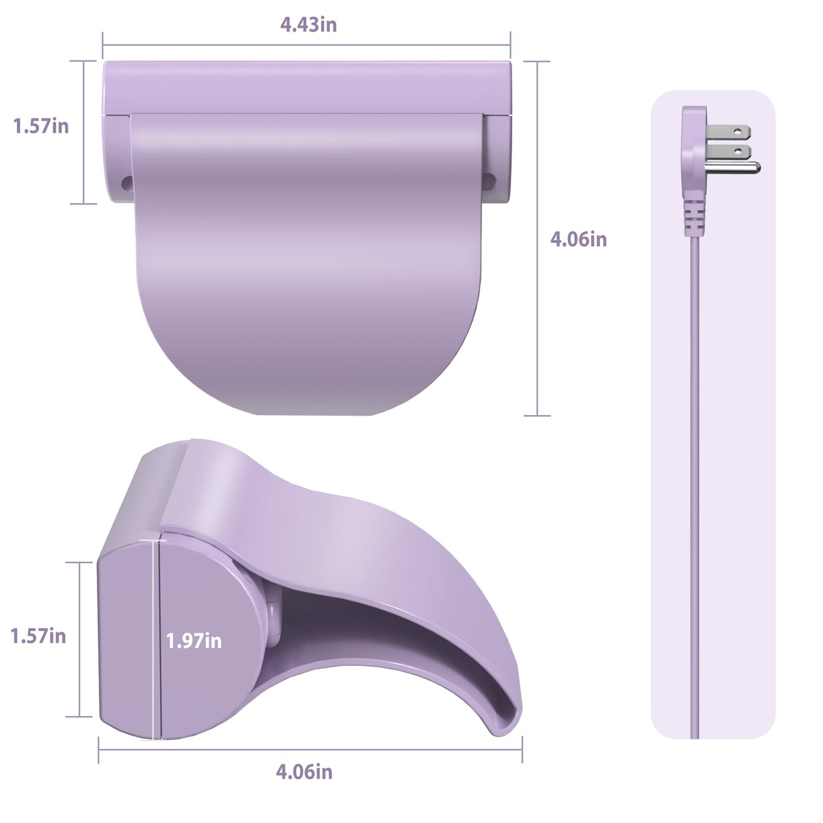 HEZI slim back-of-sofa cable management on purple furniture.