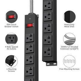 HEZI close-up of widely spaced outlets illustrating large-plug compatibility benefit