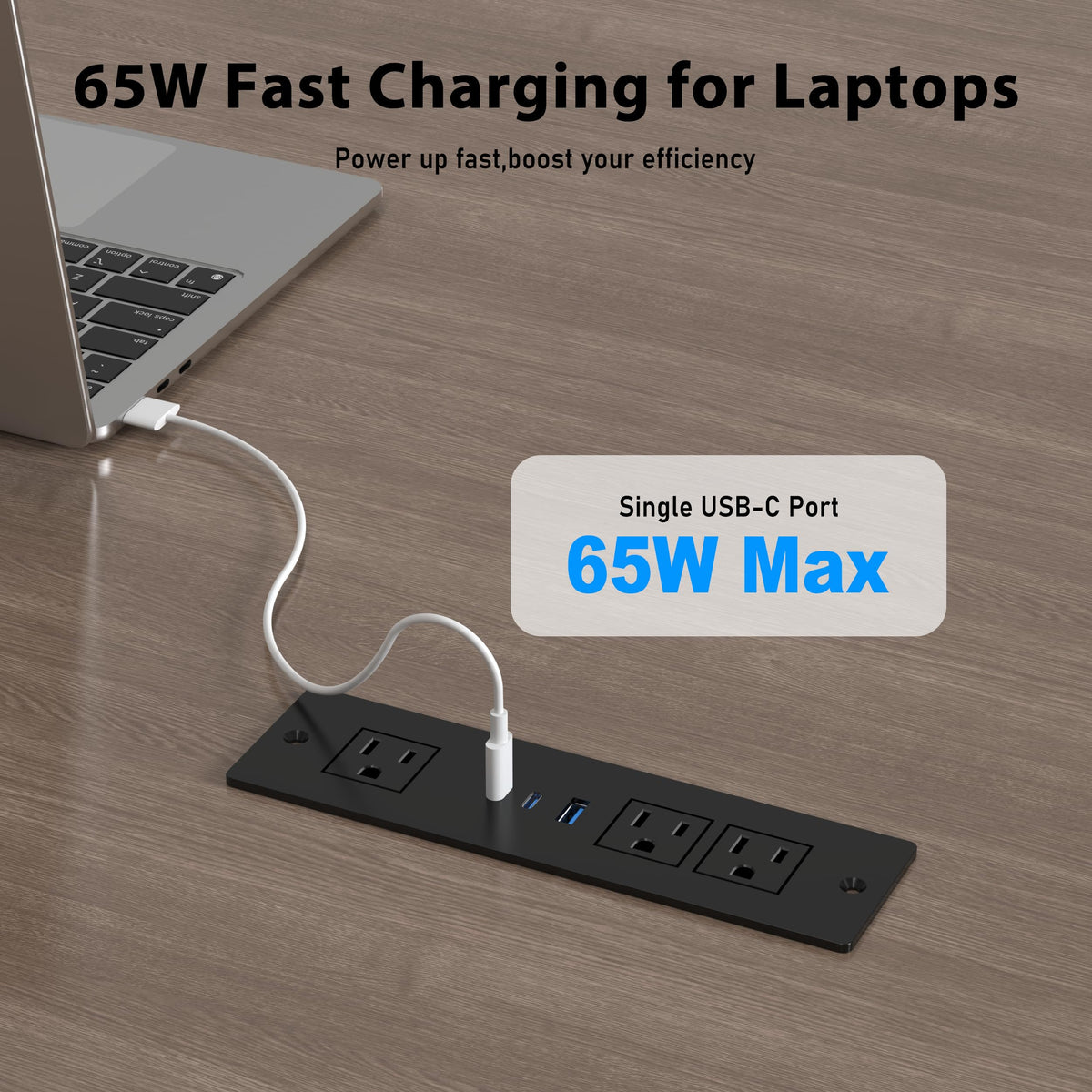 HEZI close-up of USB-C PD port and labeling, highlighting fast-charge capability