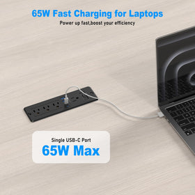 HEZI close-up of USB-C ports showing fast charging convenience