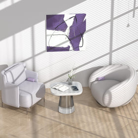 HEZI couch charging station with two outlets and three USB ports on purple.