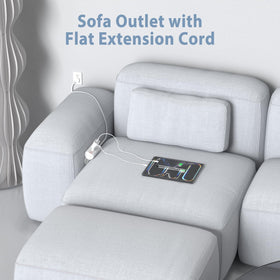 Flat extension cord with 45-degree plug sits flush against the wall.