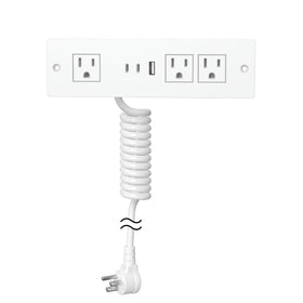 HEZI front face recessed outlet showing ports and clean profile for tidy furniture