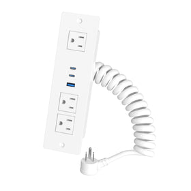 HEZI front flush mount outlet showing ports and tidy look benefit