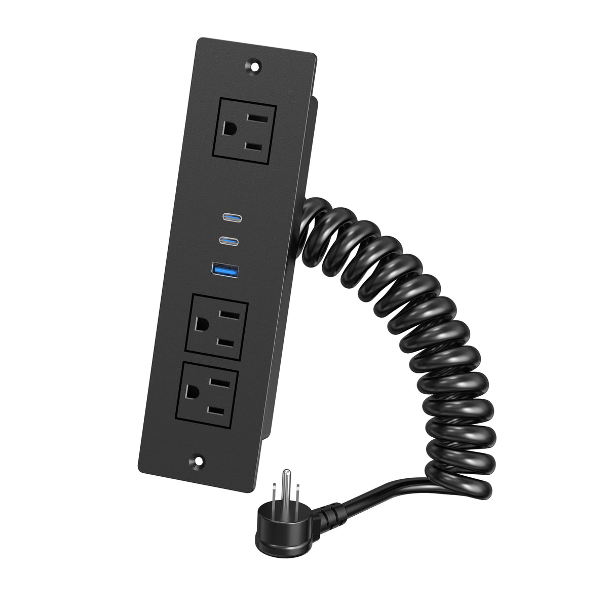 HEZI front mounted drawer outlet showing flush installation and tidy workspace benefit