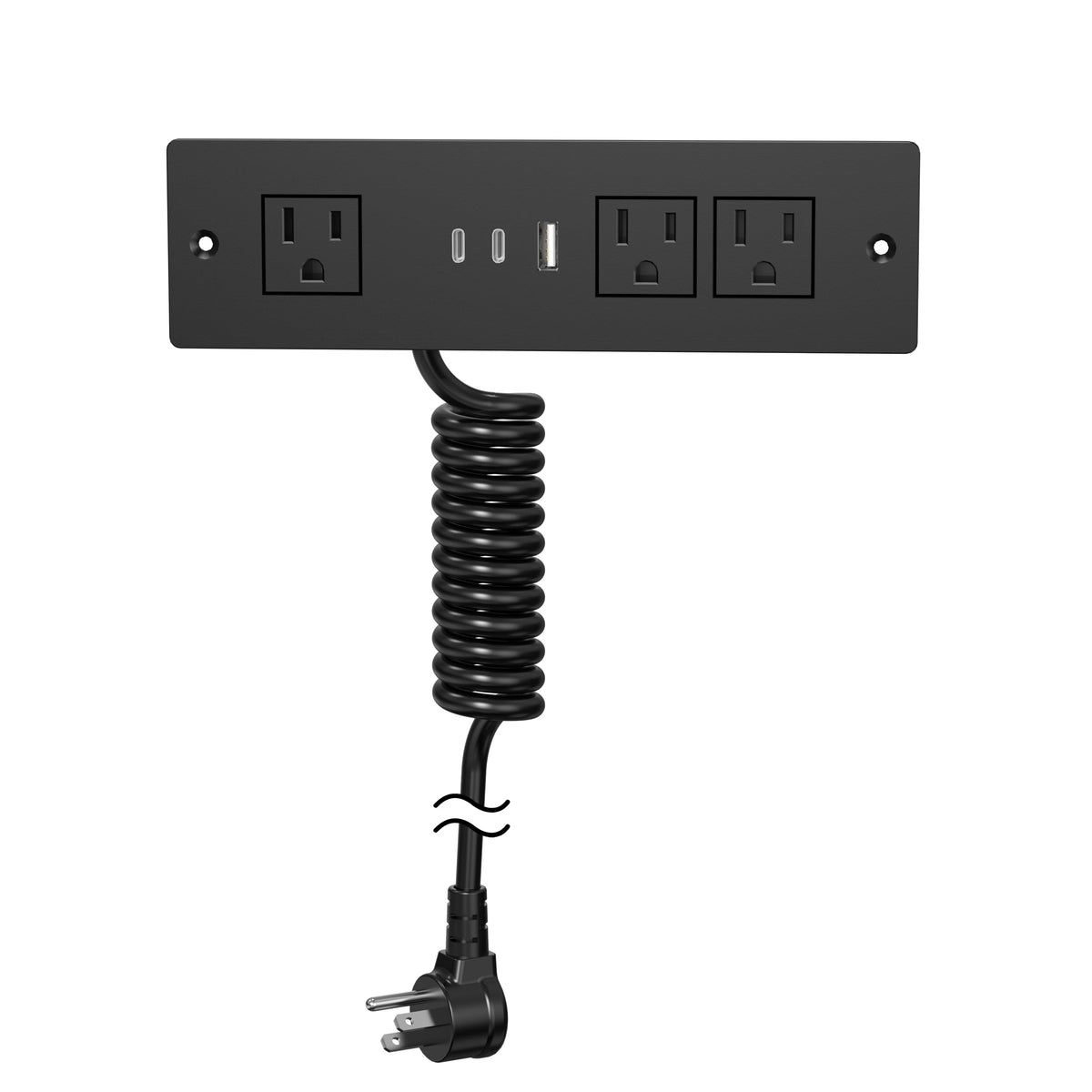 HEZI front panel mounted recessed outlet showing flush installation and clean look