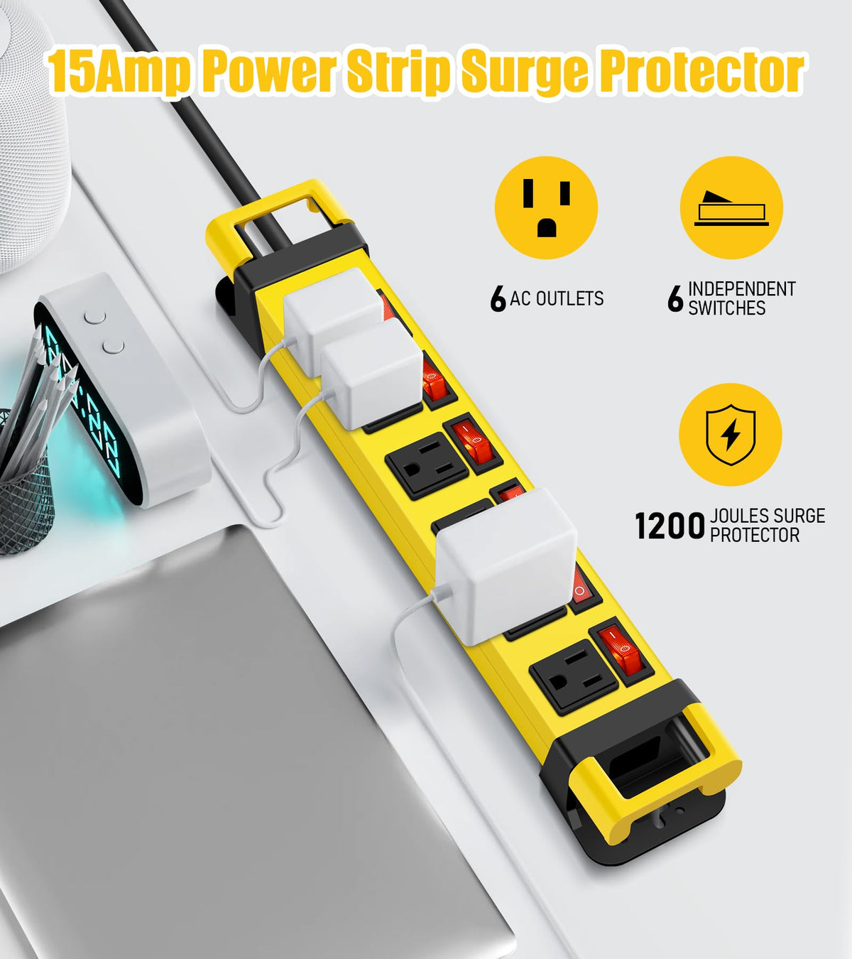 HEZI 6-independent-switch design enables per-device control to save energy.