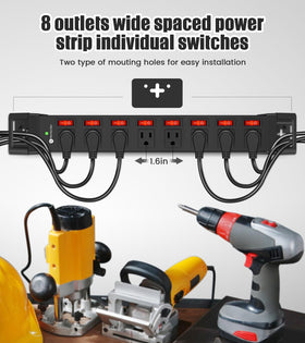 HEZI mounted under workbench demonstrating secure installation and tidy power