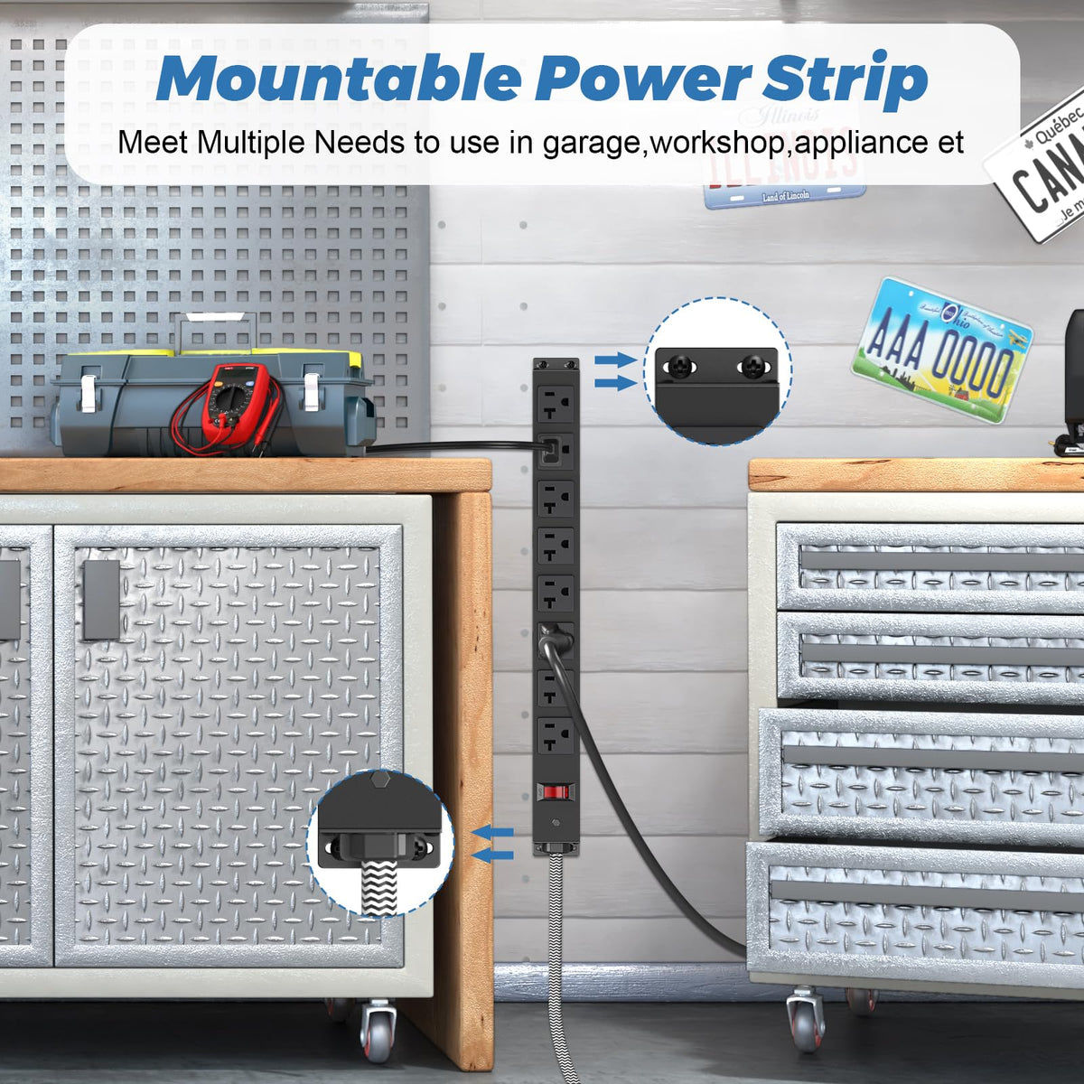 HEZI mounting holes and screw positions for stable bench or wall installation