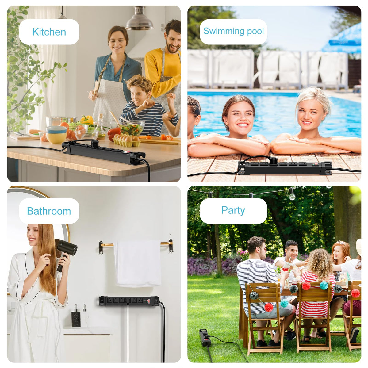 HEZI on a patio powering lights showing outdoor convenience benefit