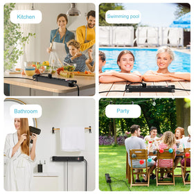 HEZI on a patio powering lights showing outdoor convenience benefit