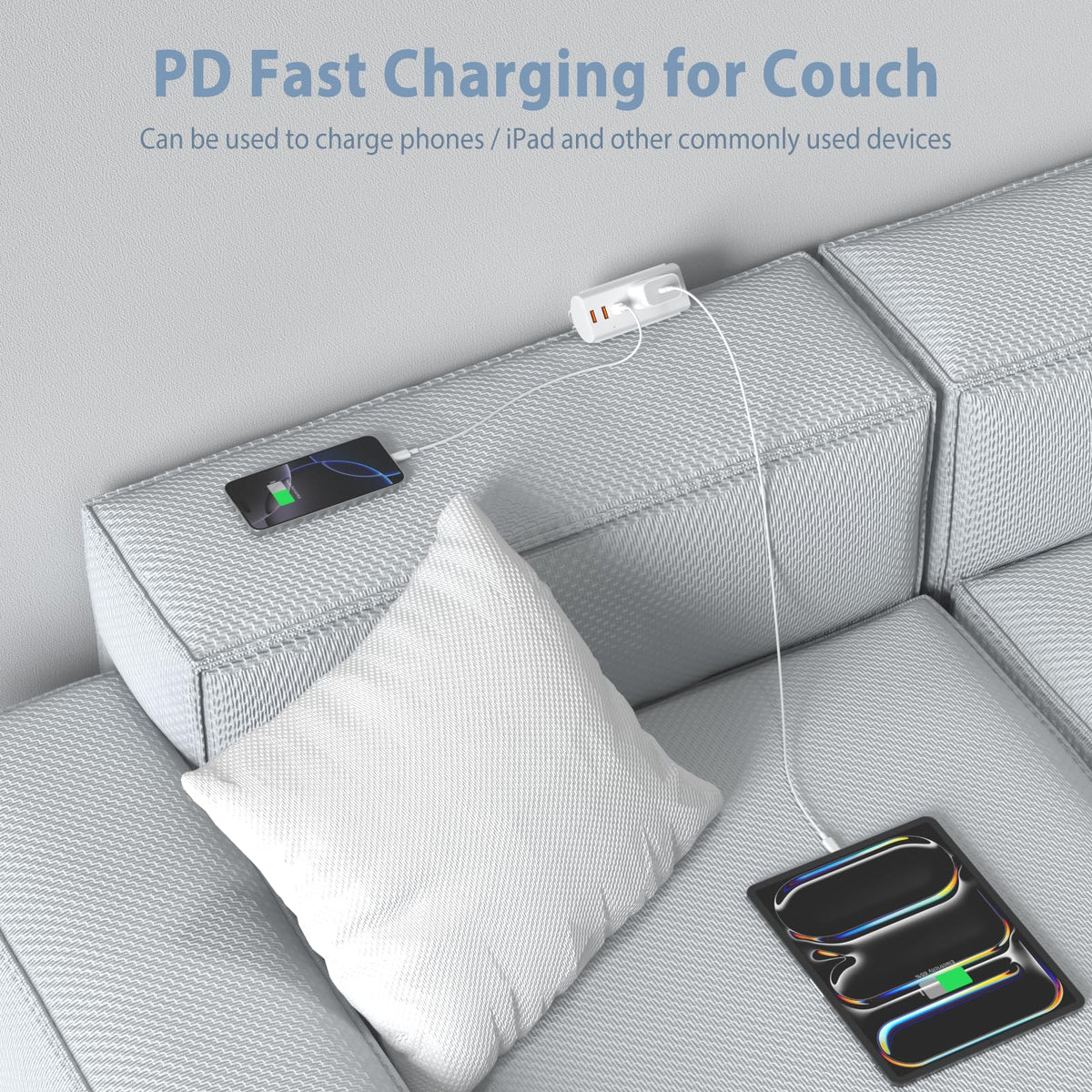 PD20W USB-C fast charging port on HEZI powers phone and tablet quickly.