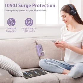 HEZI PD20W USB-C fast charging port on purple couch outlet.