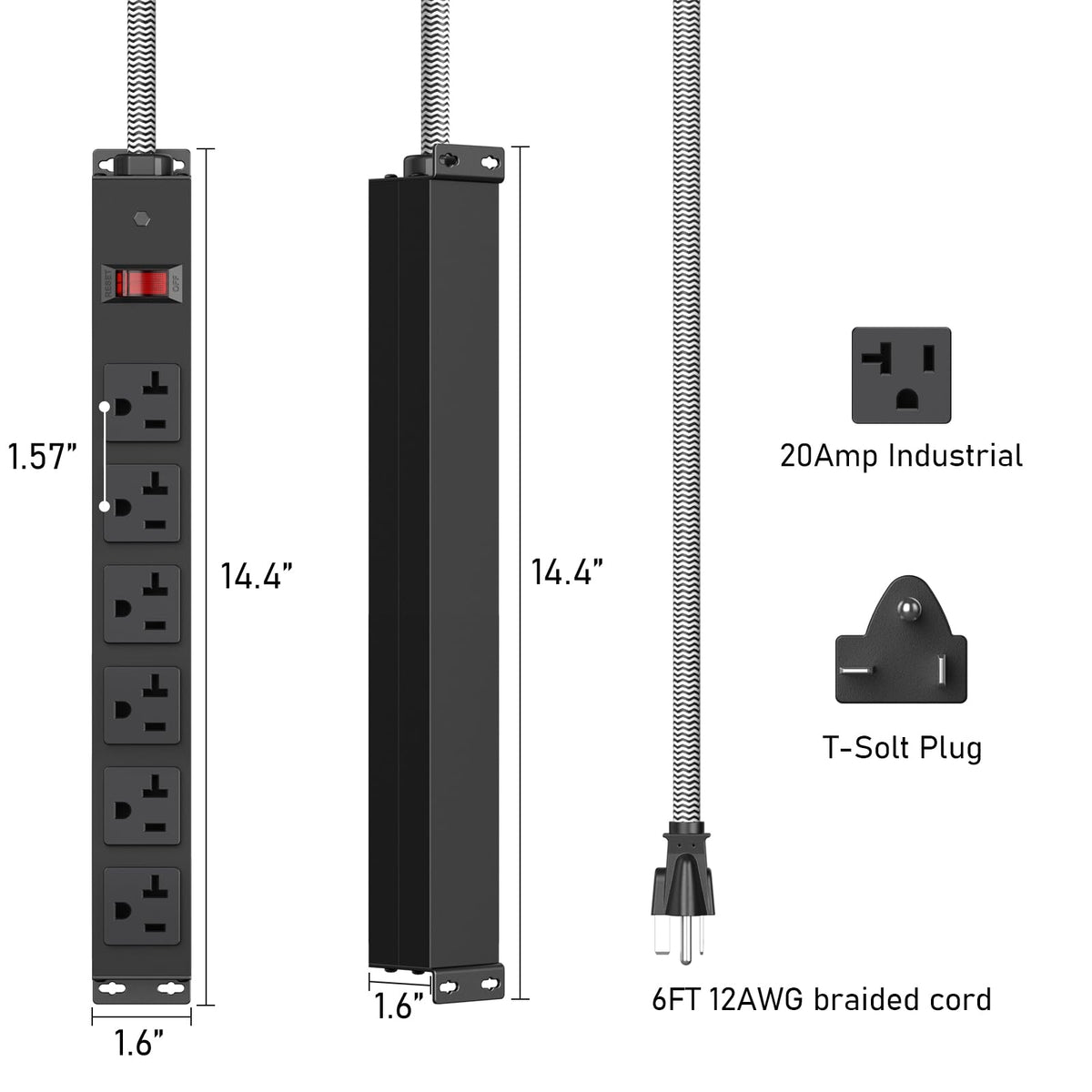 HEZI 6ft 12AWG cord offers flexible reach for workshop layouts