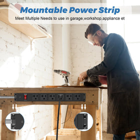 HEZI power strip surge protection with 1200J protects connected devices from spikes