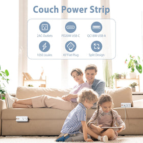 HEZI sofa outlet with 2 AC outlets and 3 USB ports powers devices during leisure.