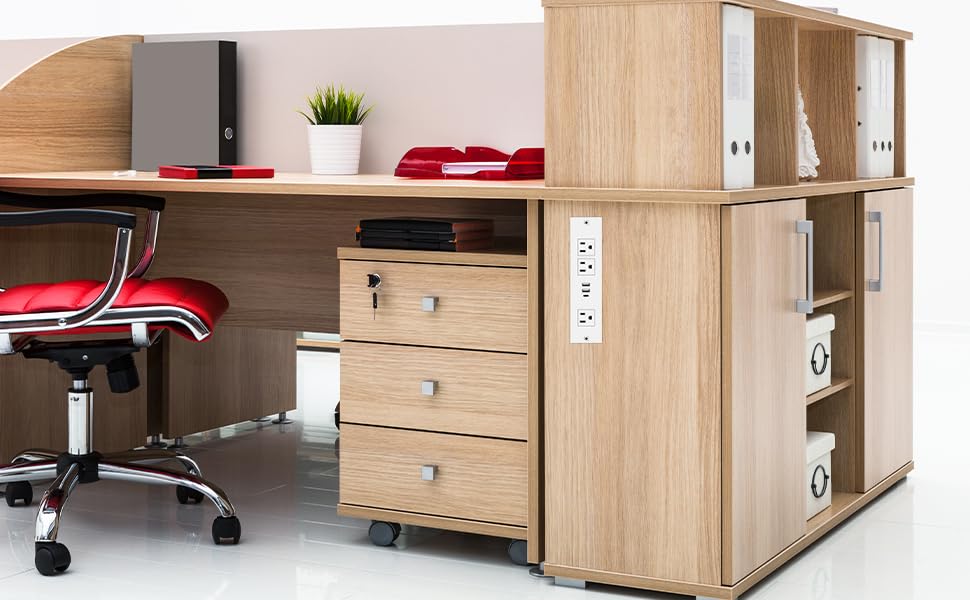 HEZI under-couch installation showing convenient power access.